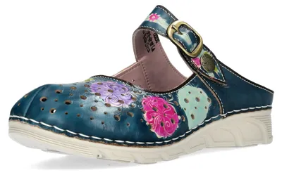 Produktbild von Laura Vita Damen Clog Mary Jane mit Riemchen und Lochmuster Dorry 20, Größe:40 EU, Farbe:Blau