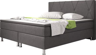 Inter Handels Boxspringbett Boston, 180x200, Anthrazit