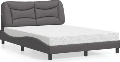 Produktbild von vidaXL Bett mit Matratze "Hvar" Grau 120x200 cm Kunstleder