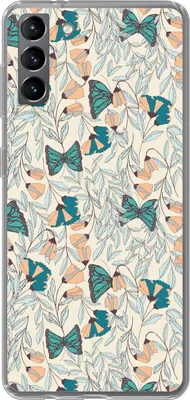Produktbild von MuchoWow® Handyhülle Schutzhülle Hülle für Telefoonhoesje Samsung Galaxy S21 Plus Mädchen - Schmetterling - Blumen - Muster - Mädchen - Kinder - Kind Silikon Softcase Handy Hülle - Handy-Tasche