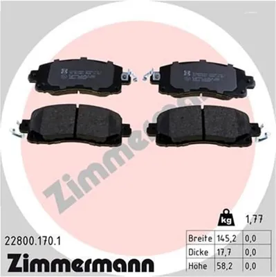 Produktbild von Zimmermann Bremsbeläge für Subaru Impreza Outback Xv