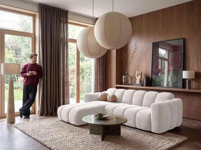 Produktbild von MIUFORM Michell - Ecksofa mit schlaffunktion  - 252x182 - Beige - L-Form links - Schlafsofa