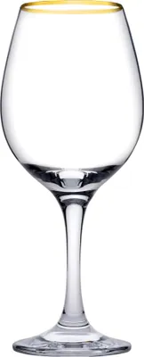 Immagine prodotto di Set di bicchieri da vino ambrati, 6 pezzi, con bordo dorato, capacità 365 ml, marca PASABAHCE