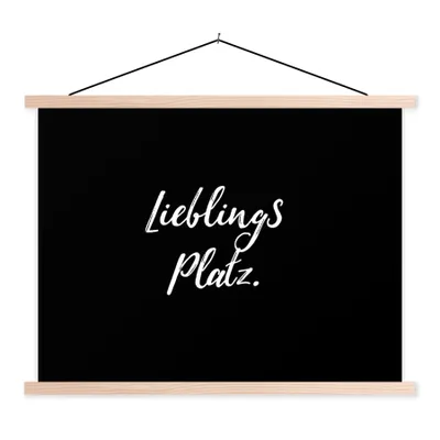 Produktbild von MuchoWow® Textilposter Lieblingsplatz - Zitate - Sprichwörter - Essen 40x30 cm mit holzfarbenen Rahmen - Bilder