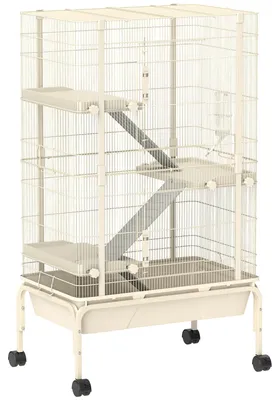 Obrázek produktu pro Klec pro menší zvířata se 4 úrovněmi | Barva: Hnědá | Rozměry: 88 x 48 x 150,5 cm