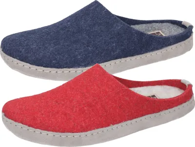 Produktbild von Manitu Damen Pantoffeln Hausschuhe Filz 320006, Größe:41 EU, Farbe:Blau