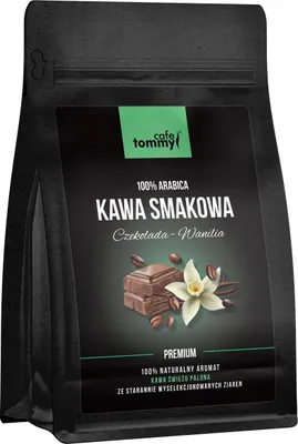 Image de Grains de café aromatisés, saveur naturelle chocolat-vanille, 250 g, 100 % arabica