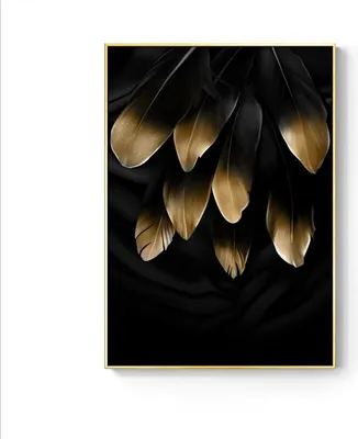 Produktbild von TPFLiving Kunstdruck LW-45 (OHNE RAHMEN) Poster - Leinwand - Wandbild - Hochauflösender Giclée-Druck, langlebig und hochwertig - Nordic Art - Goldene Blätter -   - Größe: 30x40cm
