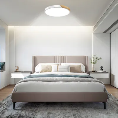 Obrázek produktu pro UISEBRT 60W studená bílá LED stropní světlo dřevo s bílým vnějším pláštěm, koupelnové světlo světlo na chodbě kuchyňské světlo stropní světlo obývacího pokoje pro domácnost