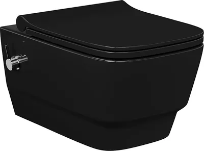 Produktbild von Taharet Dusch WcWarm+ Kalt Anschluss ,Schwarz matt mit Intergrierter Armatur mit Soft Close Wc sitz