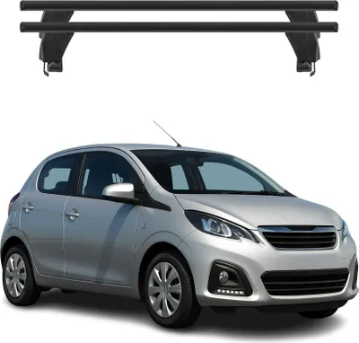 Image de Menabo Barres de toit Transversales pour Peugeot 108 2014-2025 Alu Noir 2x ABE