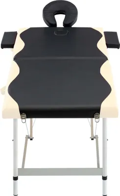 Produktbild von vidaXL Massageliege Klappbar 2-Zonen Aluminiumgestell Schwarz Beige