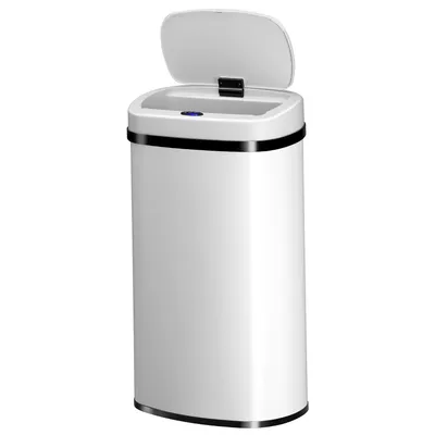 Obrázek produktu pro Automatický odpadkový koš 300634, pro bezkontaktní likvidaci odpadků, bílý, se senzorem, 60 l