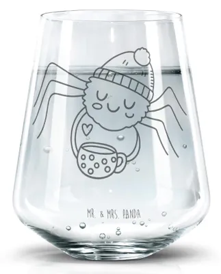 Produktbild von Mr. & Mrs. Panda Glas Spinne Agathe Kaffee - Transparent - Geschenk, Weiser Spruch, Wasserbecher, Tumbler, Wasserglas, Trinkglas, Morgen, Trinkgefäß, Lebensweisheiten