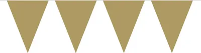 Produktbild von Folat Wimpelkette in Gold, 3 Meter Gesamtlänge, bestehend aus 12 Wimpeln
