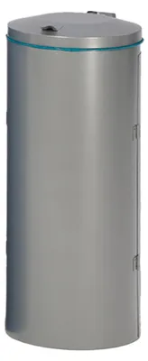 Produktbild von Robuster Abfallsammler mit Deckel & Doppeltür | 150 Liter, HxBxT 98x50x50cm | Stahl | Silber