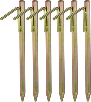 Produktbild von Famanu Zeltanker Set von 6 - 30 cm Stahl Erdnägel für feste Böden - Gold