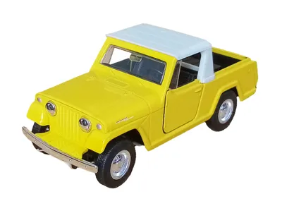 Produktbild von Jeep Jeepster Commando 1967 Modellauto aus Metall mit Rückzug Modell Auto Spielzeugauto 50 (Gelb)