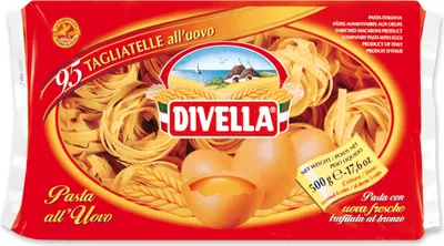 Produktbild von Divella 95 - Egg Tagliatelle, Tagliatelle, Lange Nudeln, 500 g, 6 min, 369 kcal, 1563 kJ