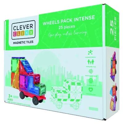 Immagine prodotto di Gioco magnetico da costruzione con set di ruote 25 pezzi, Cleverclixx