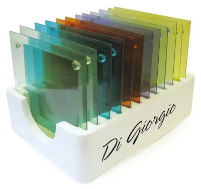Image de Porte-bougies, carrés, en verre, lot de 12