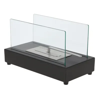 Image de Cheminée de table au bioéthanol rectangle - Noir - L 35,5 x P 18 x H 20,6 cm
