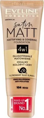 Obrázok produktu pre Eveline Cosmetics Satin Matt – make-up, zmatňujúci efekt, krytie, Odtieň 104 beige
