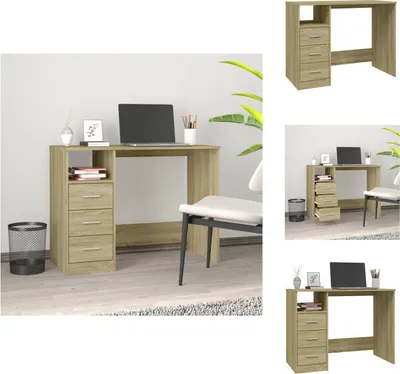 Produktbild von vidaXL Schreibtisch mit Schubladen Sonoma-Eiche 102x50x76 cm -  Schreibtische