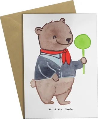Produktbild von Mr. & Mrs. Panda Grußkarte Schaffnerin Herz - Weiß - Geschenk, einladungskarten, dankeskarten, weihnachtskarten, osterkarten, osterkarte, glückwunschkarten