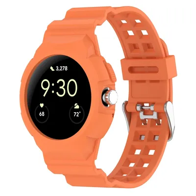 Image de Bracelet en silicone pour Google Pixel Watch 1 + 2 avec boîtier intégré pour montre connectée
