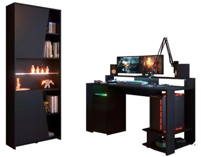 Produktbild von Gaming Schreibtisch Parisot Gaming 2-tlg. Holznachbildung Schwarz