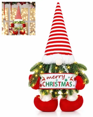 Weihnachtskranz 50 cm LED mit Weihnachtsmann, batteriebetrieben