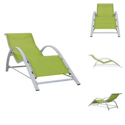 Image de vidaXL Chaise longue en textilène et aluminium vert -  Chaises longues