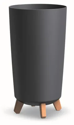 Produktbild von BirnePower Gracia Tubus Slim Blumentopf Rund Matt Hoch mit Füßen (36,5 cm, Anthrazit)