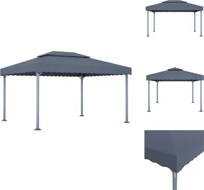 Image de vidaXL Pavillon 400 x 300 cm aluminium anthracite - Pavillons et tentes de réception