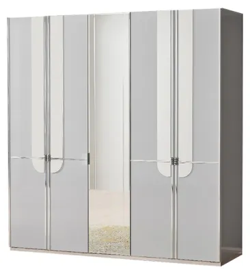 Produktbild von Kleiderschrank Spiegel Schrank Schlafzimmerschrank Grau Holzschrank