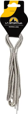 Schnürsenkel von La Sportiva; Modell Approach Laces 147/58; in grauer Farbe; verpackt mit einem Aufhänger.