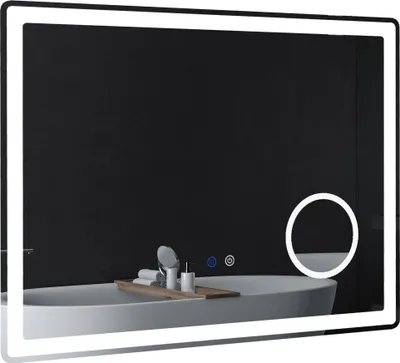 Obrázek produktu pro LED koupelnové zrcadlo kleankin, 80 x 60 cm, s 3násobným zvětšením