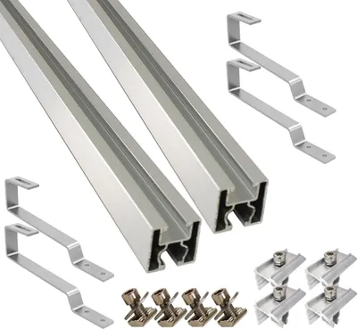 Produktbild von TRANGO ST-0007*1 PV-Anlage Montage Set für 1x Solarmodul bis 120cm breit Balkonkraftwerk auf Ziegeldach, Schrägdach, Flachdach, Mini-Kraftwerk Befestigung, Mini PV-Anlage Dachhalterung, Dachmontage
