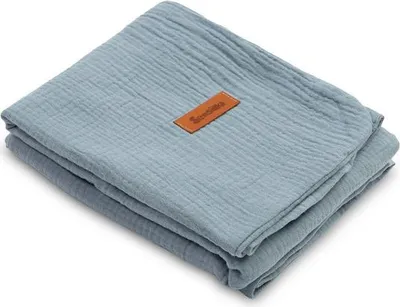 Obrázok produktu pre SENSILLO - mušelínová letná deka pre novorodenca - bavlnená deka 75x100cm - denim