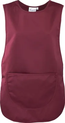 Produktbild von Premier Damen Arbeitsschürze mit Tasche (2 Stück/Packung) RW7031 (S) (Burgunder)