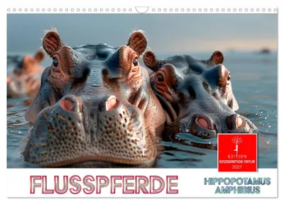 Produktbild von Flusspferde - Hippopotamus amphibius (Wandkalender 2027 DIN A3 quer), CALVENDO Monatskalender