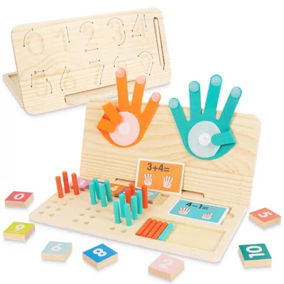 Produktbild von Montessori Rechentafel 3-in-1 Holz Zählspielzeug für Kinder ab3J