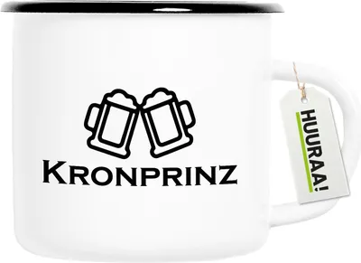 Produktbild von Huuraa Emaille Tasse Kronprinz Schützenfest 300ml Vintage Campingbecher Geschenkidee