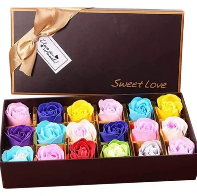 Productafbeelding van Baderiezeep, rozengeur, 18 stuks, cadeauverpakking, geurige, diverse kleuren