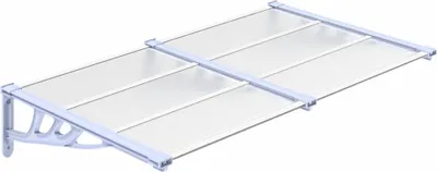Produktbild von vidaXL Türvordach Grau und Transparent 152,5x90 cm Polycarbonat