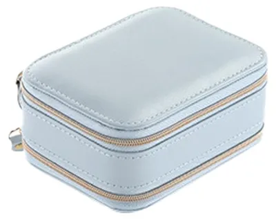 Produktbild von Reise-Schmuckkästchen | Reise-Schmucketui, Schmuck-Reiseorganizer | Kleines Schmuckkästchen für Damen, blau