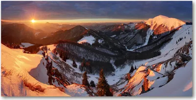 Produktbild von Tulup® Leinwandbild -100x50 cm - Wandkunst - Drucke auf Leinwand - Leinwanddruck - Landschaften - Weiß - Winter in Bergen