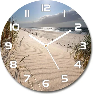 Produktbild von Wanduhr aus Glas 30fi Glasbild Glasuhr Gehärtetes Glas - weisse-zeiger - Mrzeżyno beach