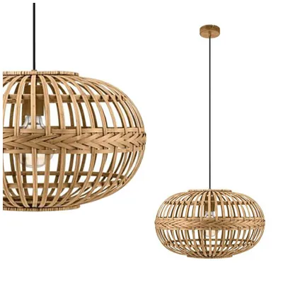 Image de Suspension ronde Amsfield, 60 W, 38 cm x 110 cm, brun, E27